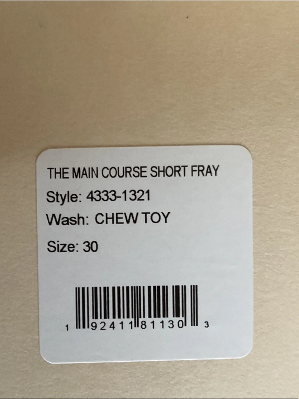 MOTHER  Snacks The Main Course Short Fray Chew Toy 30 NWT Style 4333-1321 - Picture 2 of 13